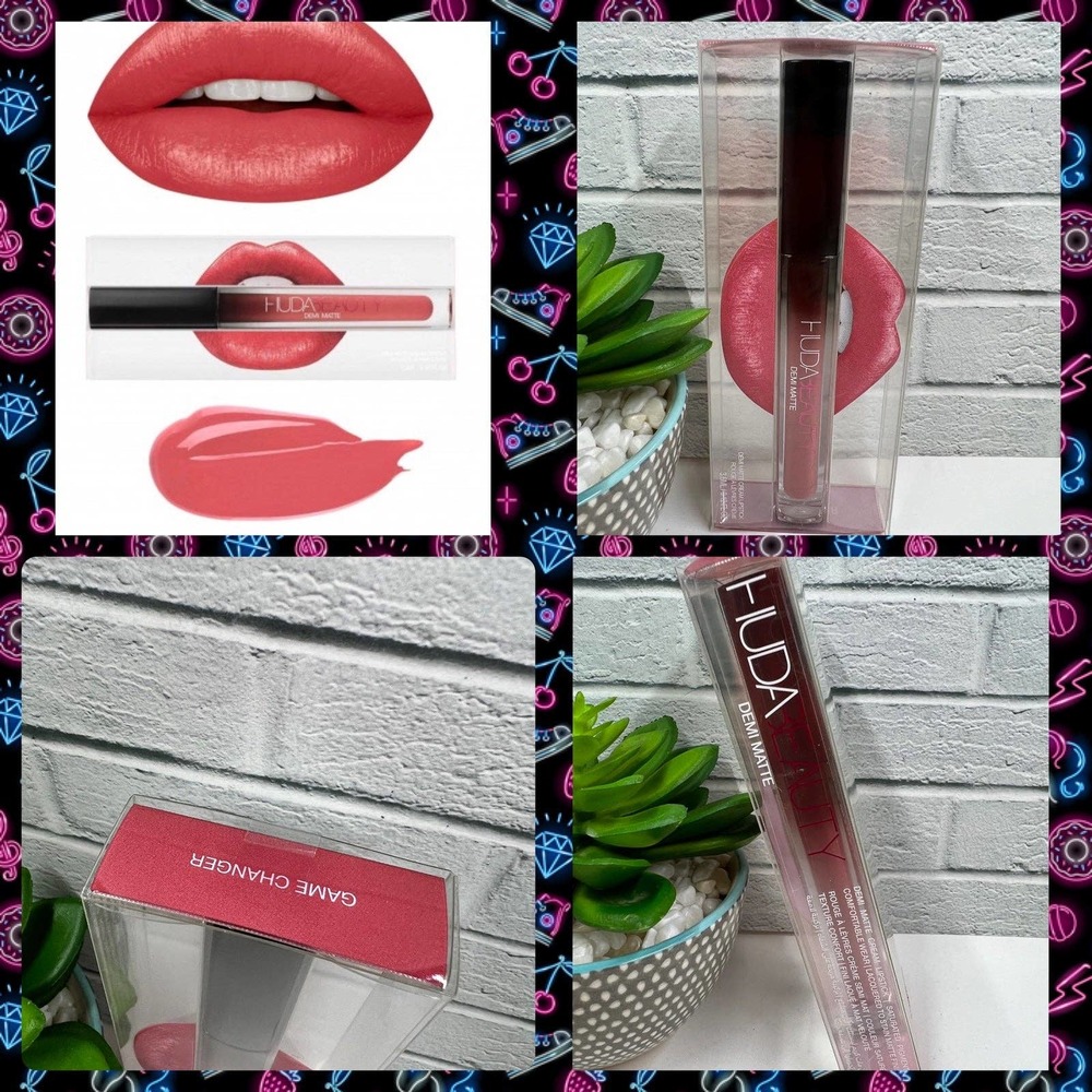 HUDA BEAUTY Demi Matte Cream Lipstick ‘Game Changer’ Coral Lipstick